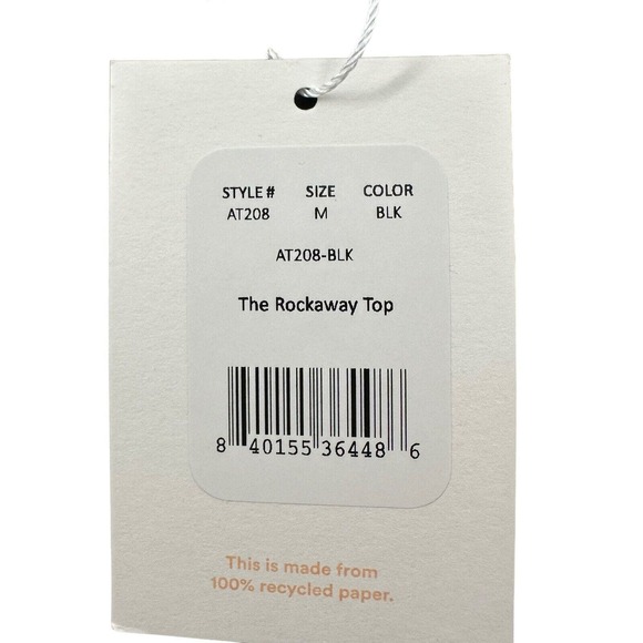 Andie Swim Black The Rockaway Scoop Neck Minimalist Bikini Top Size Medium NWT - Picture 8 of 9